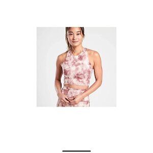 Athleta Tie-Dye Racerback Crop Top S, ATHLETIC WEAR, CROP TOP, TIE DYE TOP
